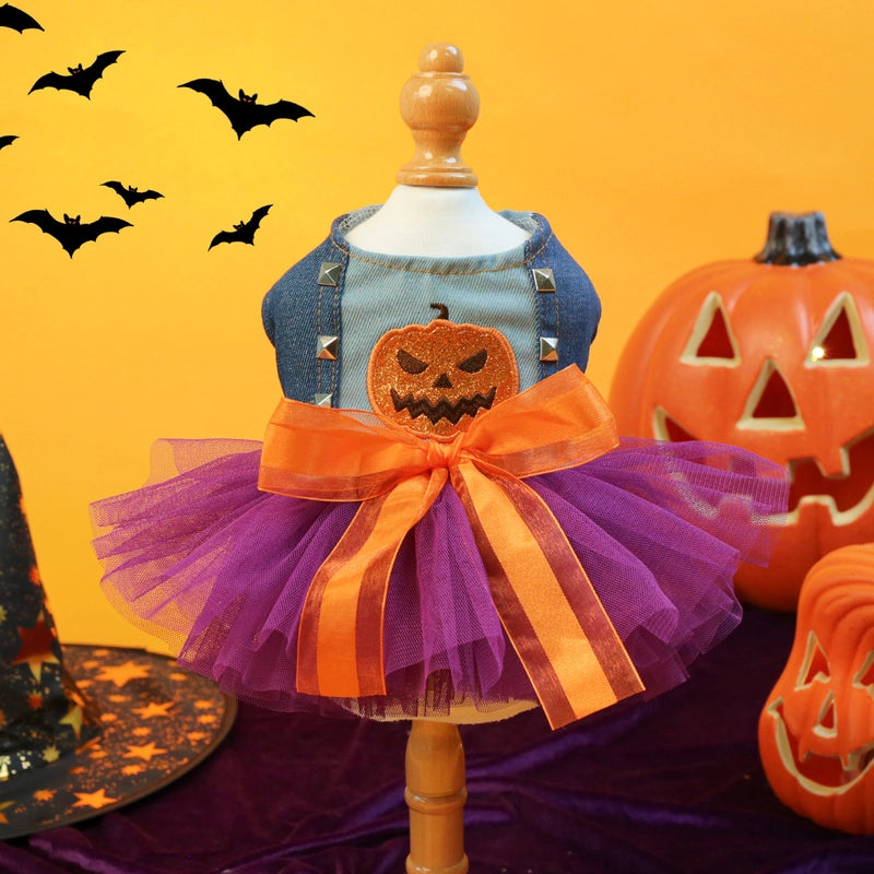 Casual Polyester Halloween Color Block Pet Clothing