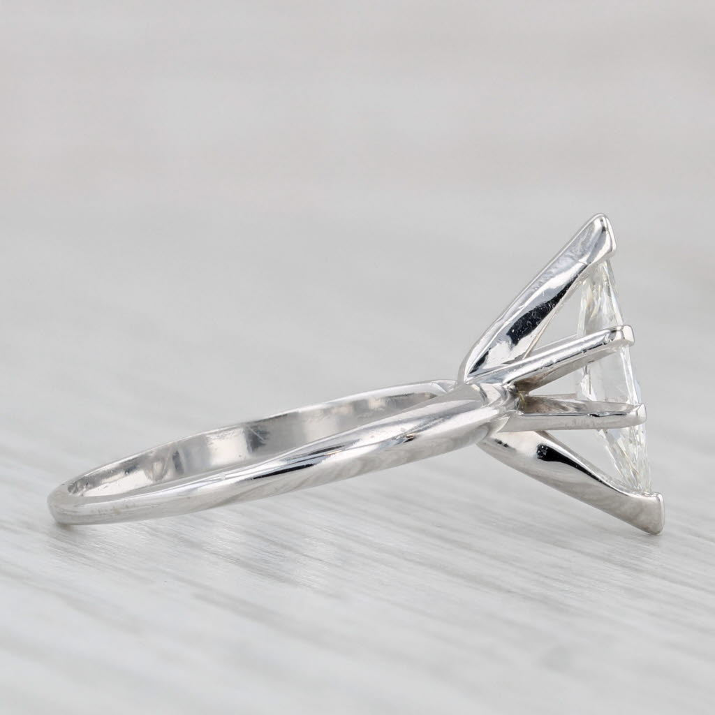 0.83ct Marquise Brilliant Solitaire Engagement Ring 14k White Gold Size 5.5