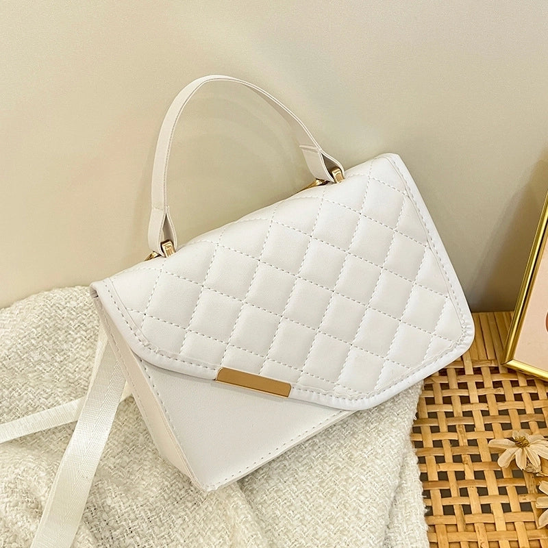 Women's Medium Pu Leather Lingge Vintage Style Classic Style Flip Cover Crossbody Bag