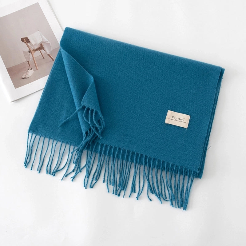 Women's Sweet Solid Color Polyester Scarf