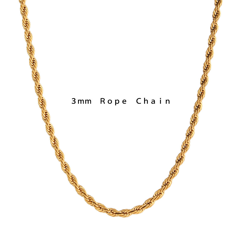 Fashion Stripe Geometric Stainless Steel 18K Gold Plated Necklaces