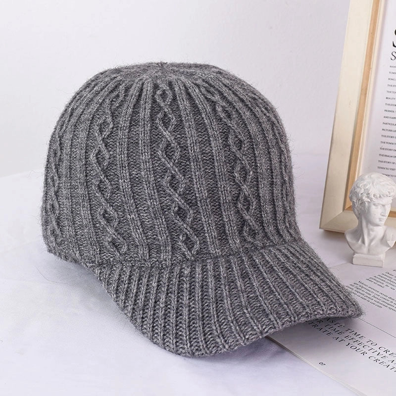 Colorful Crown Autumn Baseball Cap Women Acrylic Warm Cap Knitted Hat Solid Color Light Plate Fashion Hat New