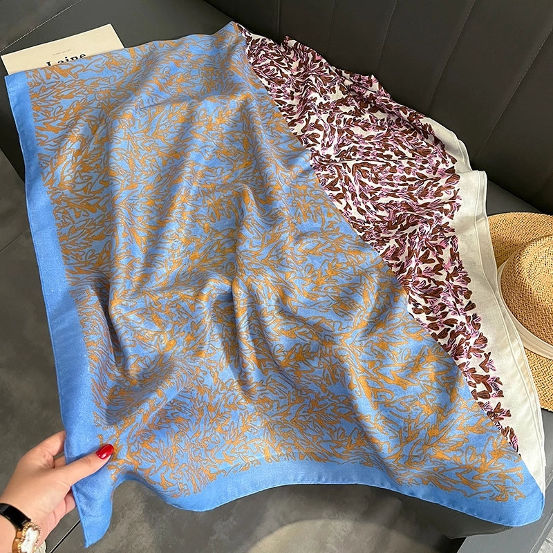 Women's Elegant Minimalist Digital Printing Polyester Silk Scarf