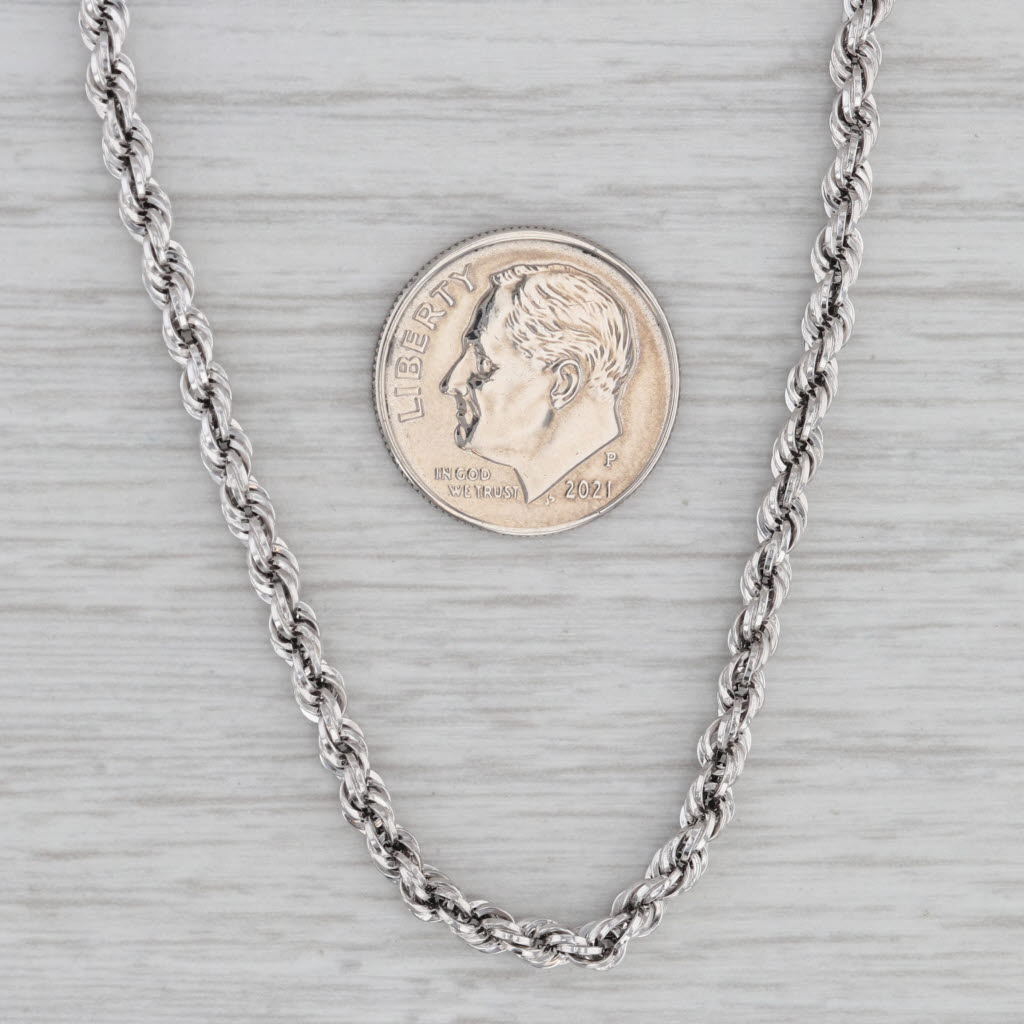 Rope Chain Necklace 14k White Gold 18 2.9mm