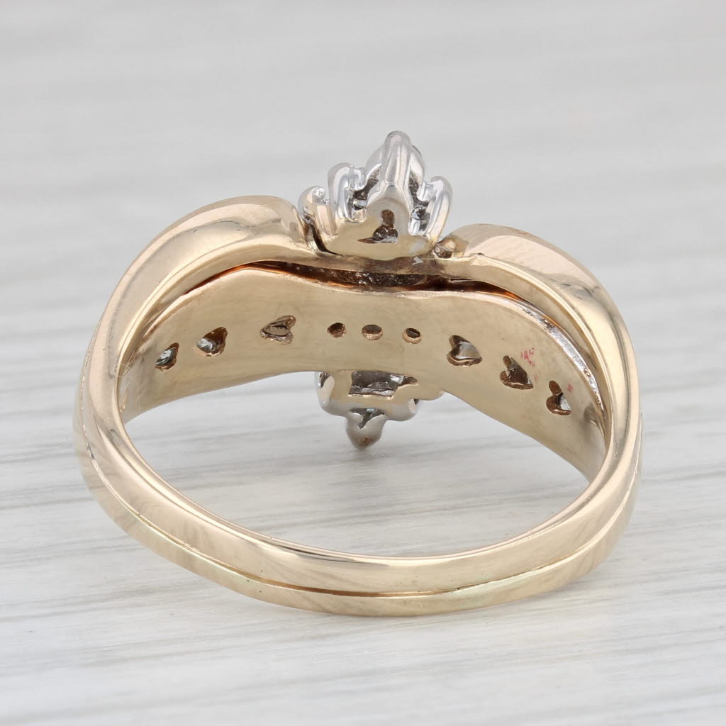 0.87ctw Marquise Diamond Engagement Ring 14k Yellow Gold Size 9