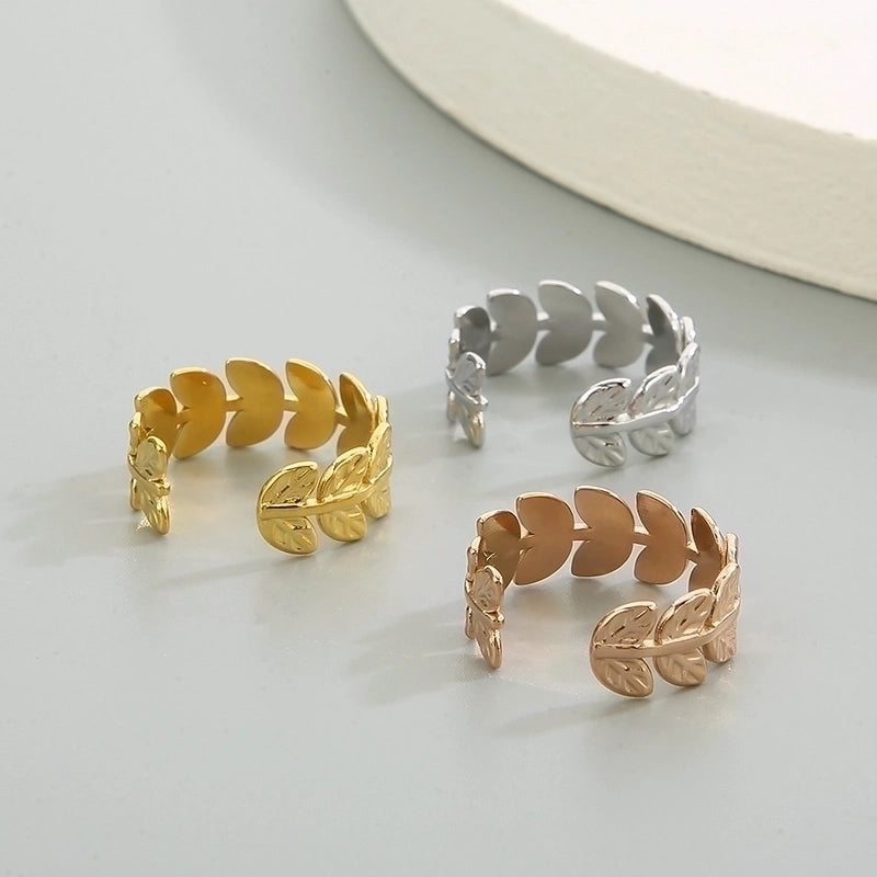 Minimalist Solid Color Titanium Steel 18K Gold Plated Polishing Open Rings