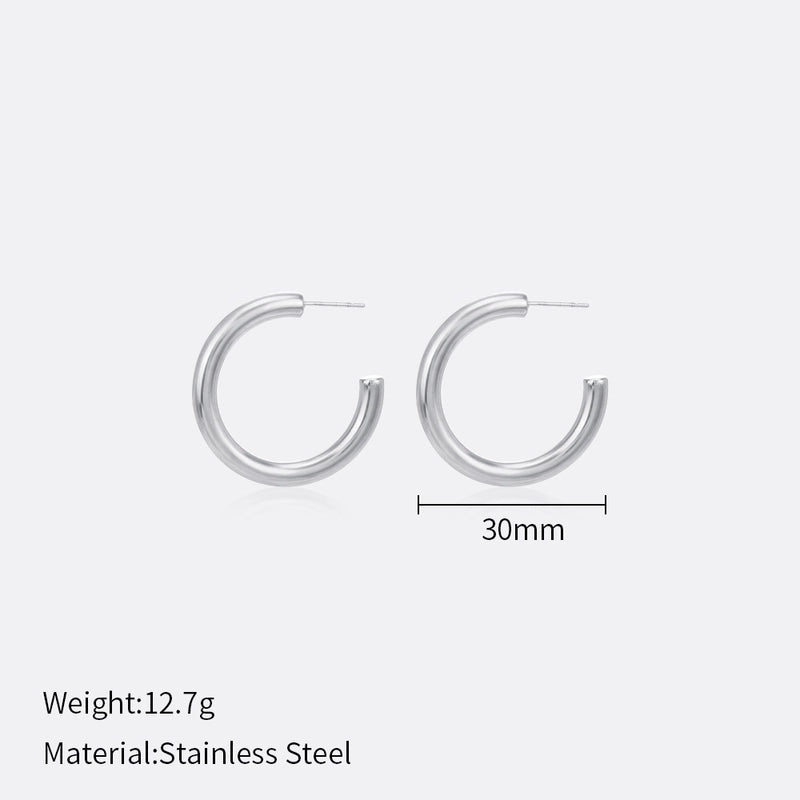 1 Pair Minimalist Solid Color Plating 304 Stainless Steel Stainless Steel Earrings