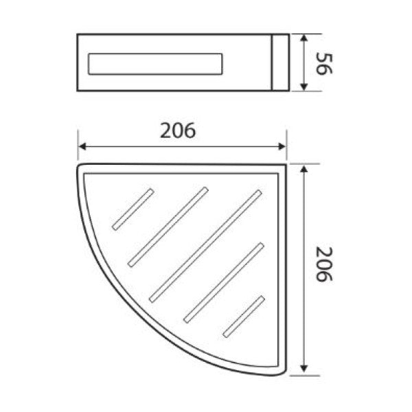 Fienza Corner PVC Shower Shelf. Chrome