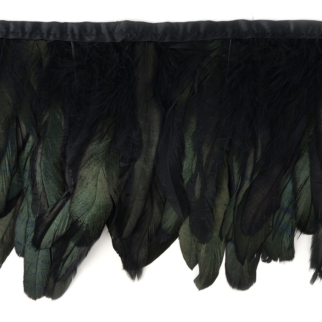 Iridescent Black Feather Fringe