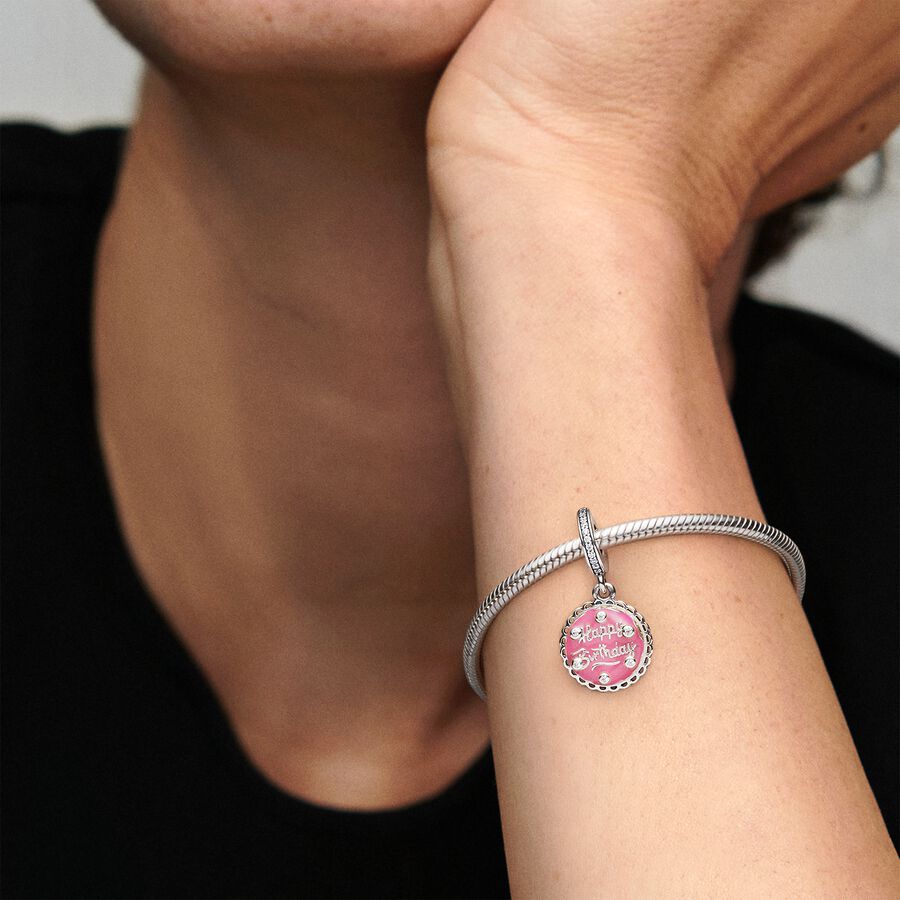 Pink Birthday Cake Dangle Pandora Charm