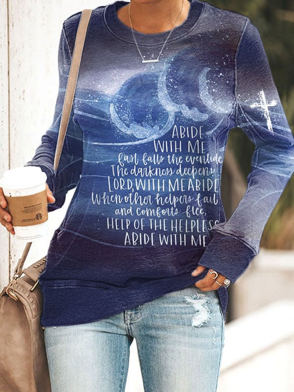 Women's Hurricane Lord Abide With Me Printed Sweatshirt