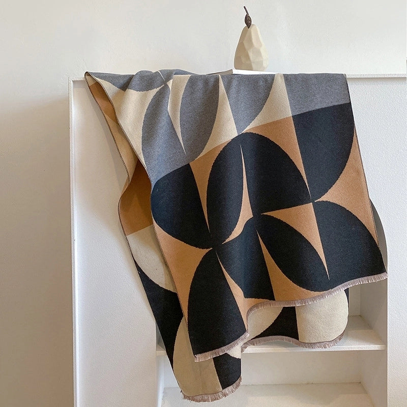 Women's Minimalist Color Block Imitation Cashmere Scarf