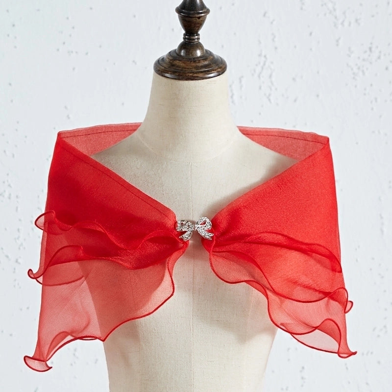 Women's Sweet Solid Color Bow Knot Polyester Shawl