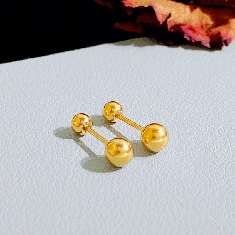 1 Pair Minimalist Heart Shape Plating Titanium Steel Gold Plated Ear Studs