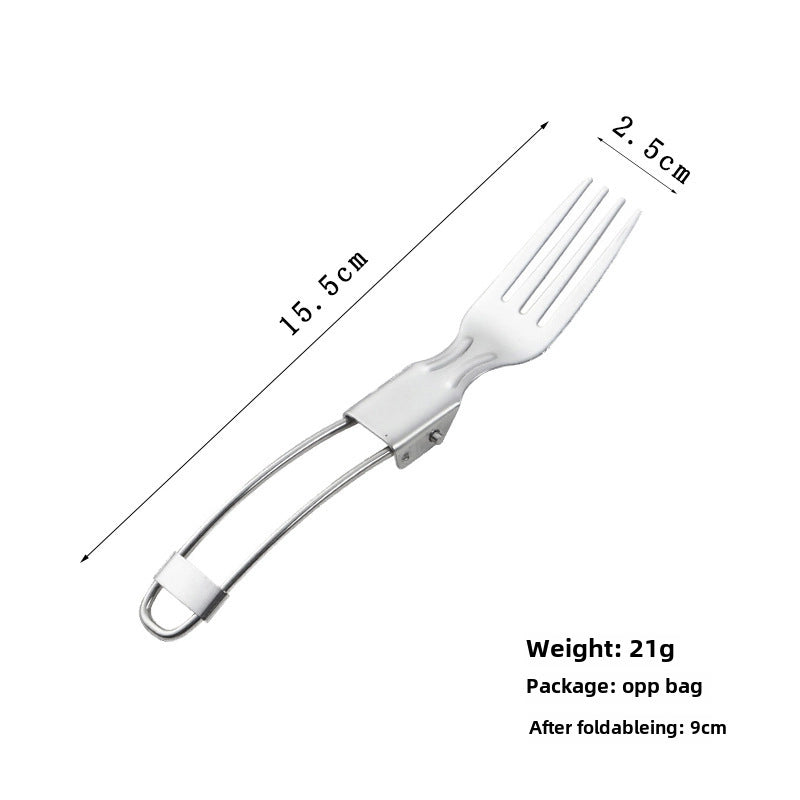 Stainless Steel Folding Spoon. Folding Cutlery Knife Salad Spoon With Fork Folding Spoon Outdoor Portable Set
