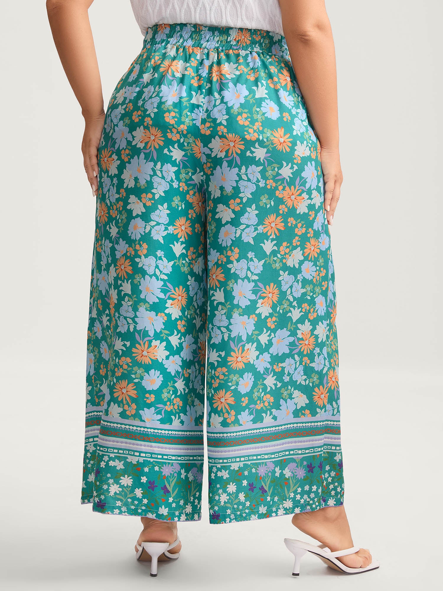Breezy Floral Print Wide-Leg Pants