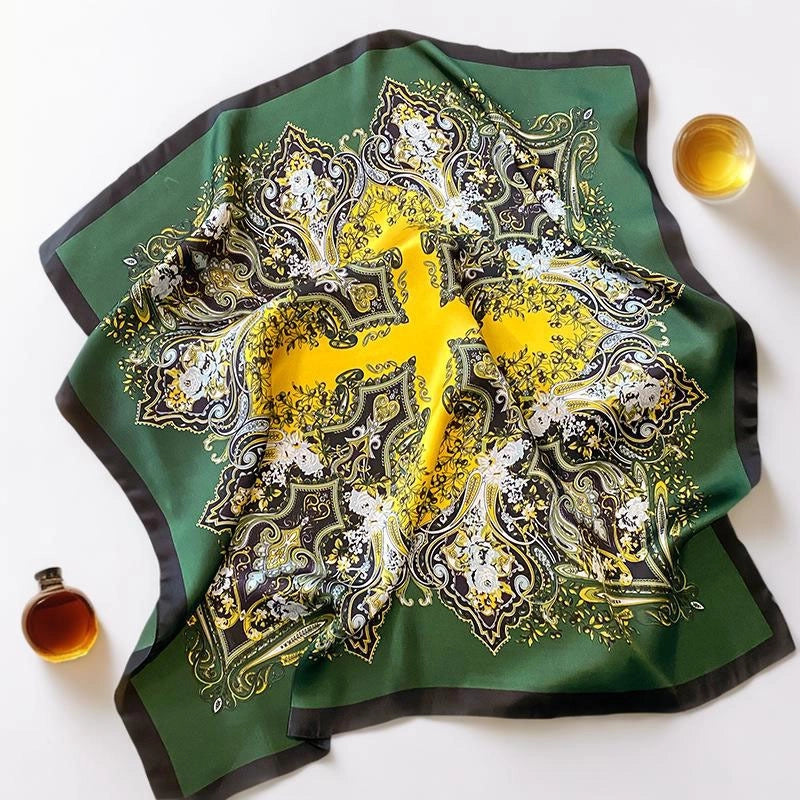 Women's Casual Elegant Minimalist Printing Satin Printing Silk Scarf