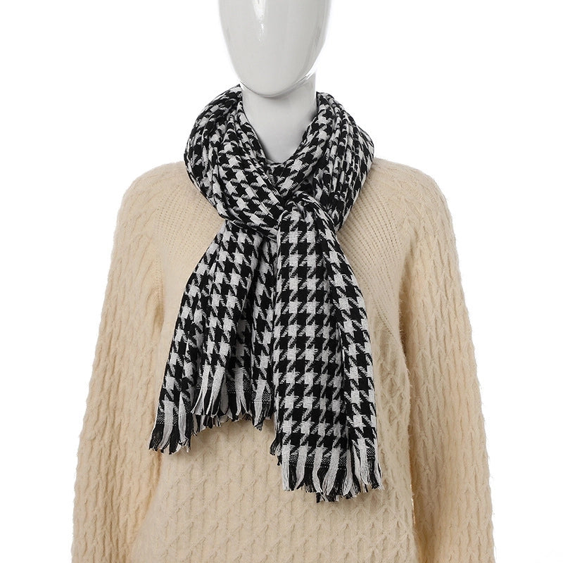 Women's Minimalist Classic Style Color Block Acrylic Polyester Scarf