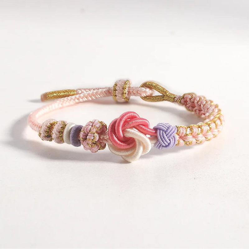 Peach Blossom Knot Braided Bracelet