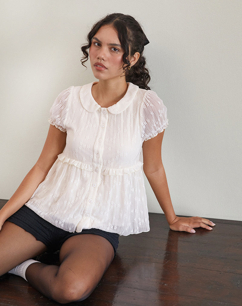 Immy Blouse in Lace Ivory