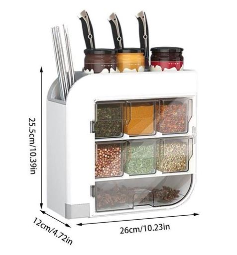 Wall Mounted Multi-Functional Seasoning Storage Rack