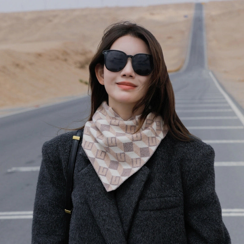 Women's Classic Style Geometric Solid Color Artificial Wool Acrylic Scarf