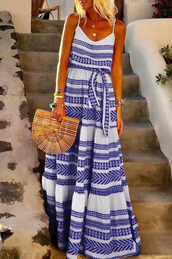 Geometric Printed Maxi Dress (2 Colors)