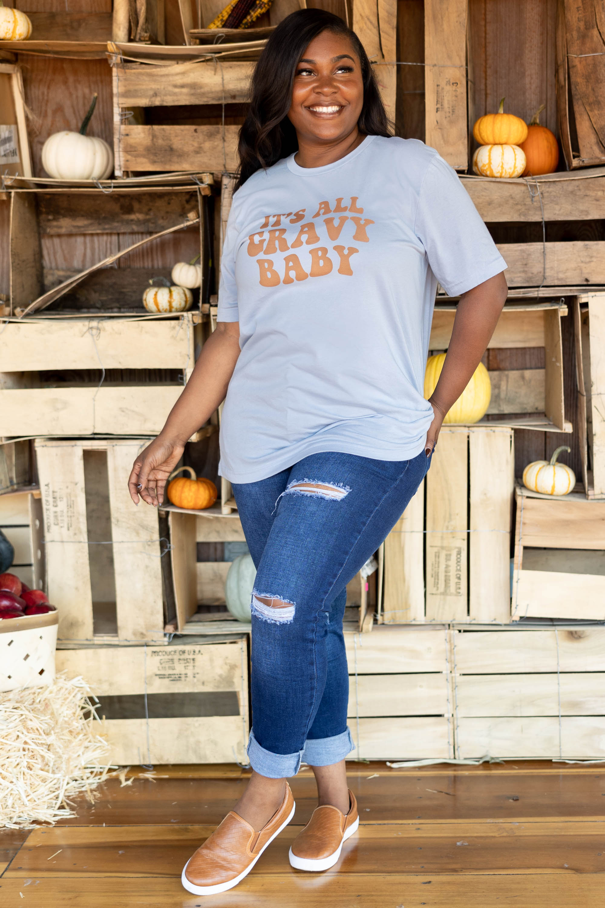 Gravy Baby Tee. Light Blue