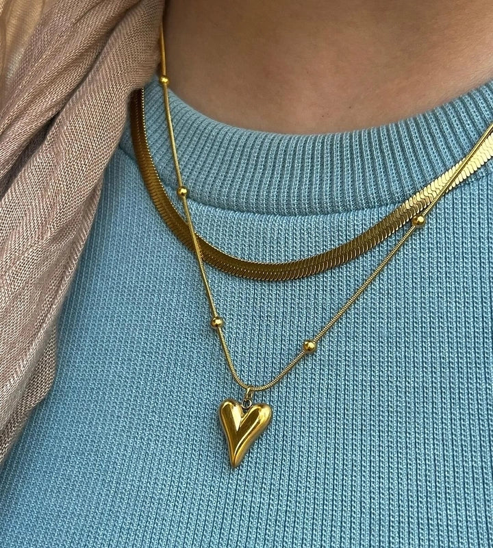 Cute Sweet Classic Style Heart Shape Floral Bow Knot 304 Stainless Steel Pendant Necklace