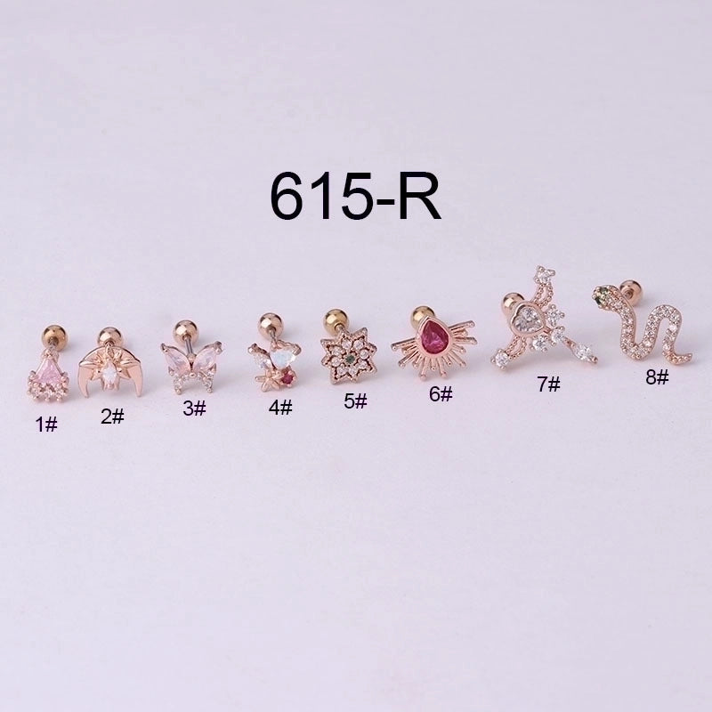 Ear Cartilage Rings & Studs Animal 316L Stainless Steel  Copper Plating