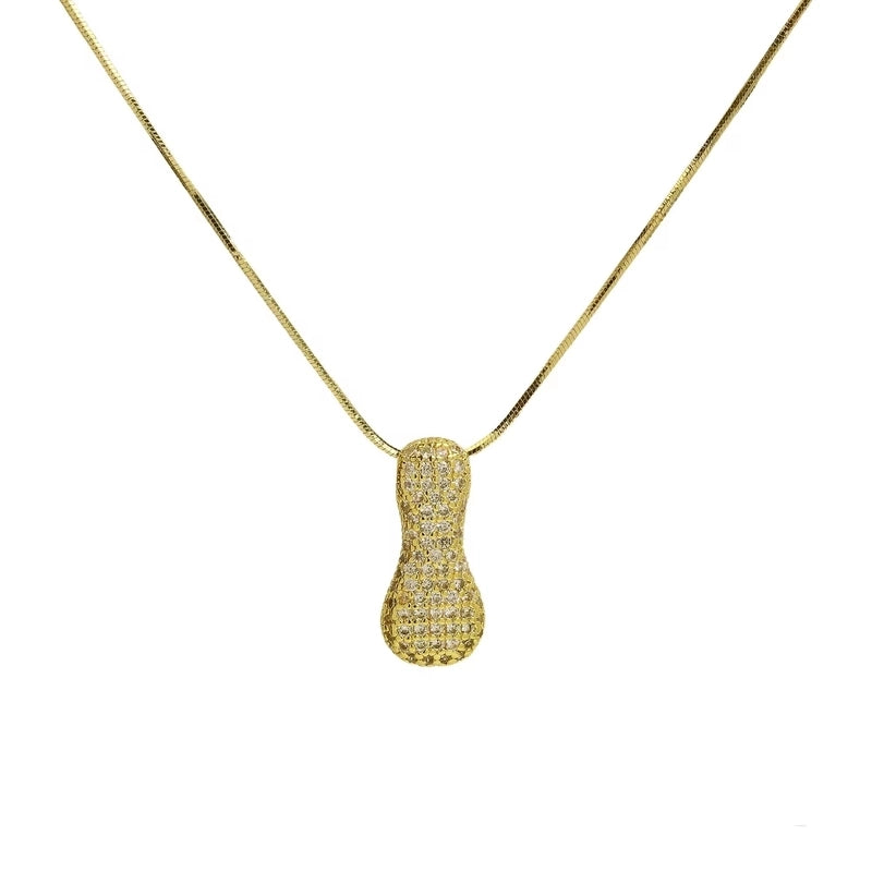 Minimalist Classic Style Letter Copper Plating 18K Gold Plated Pendant Necklace