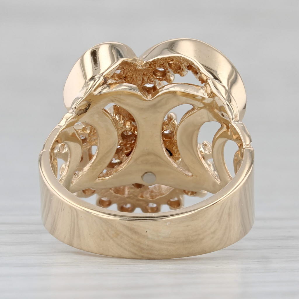 0.61ctw Rolling Spinning Diamond Swirl Ring 14k Yellow Gold Size 6.25