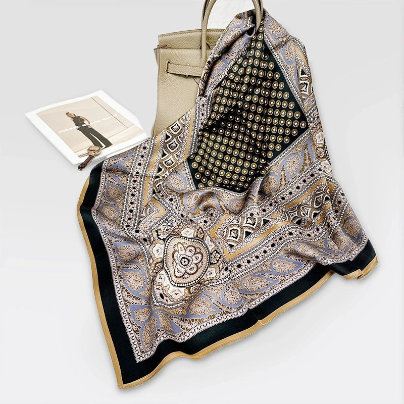 Women's Elegant Minimalist Printing Silk Printing Silk Scarf
