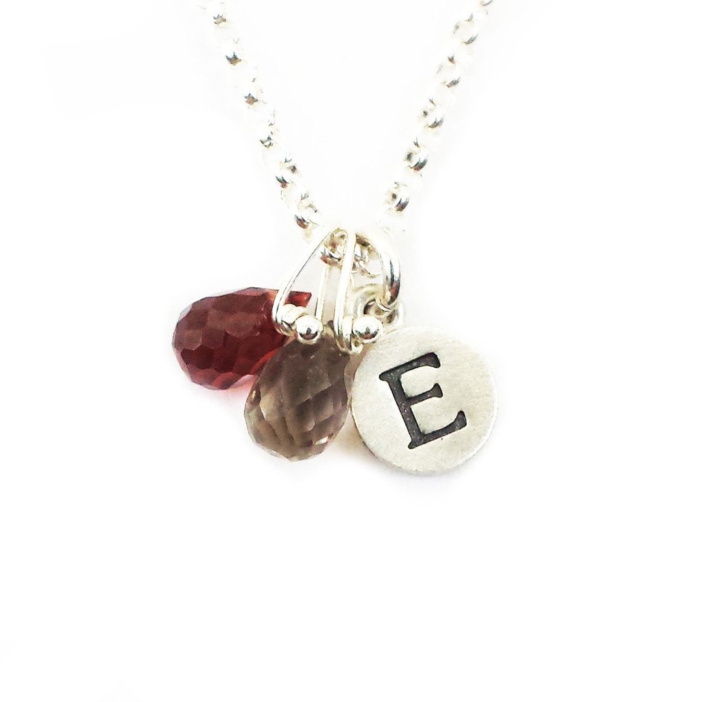 Personalized Tiny Dot Necklace with Gemstones