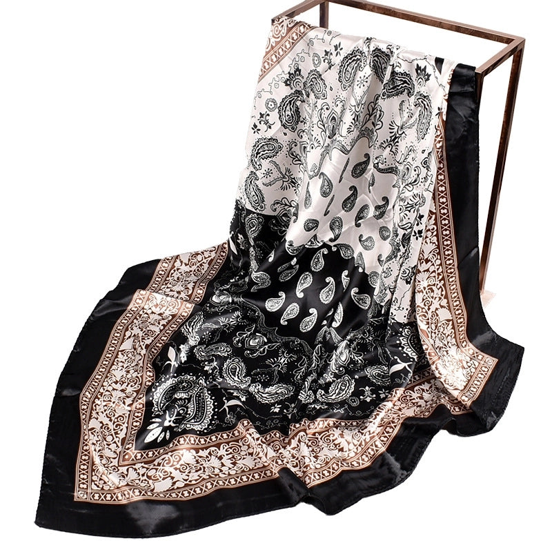 Women's Fashion Printing Satin Silk Scarves