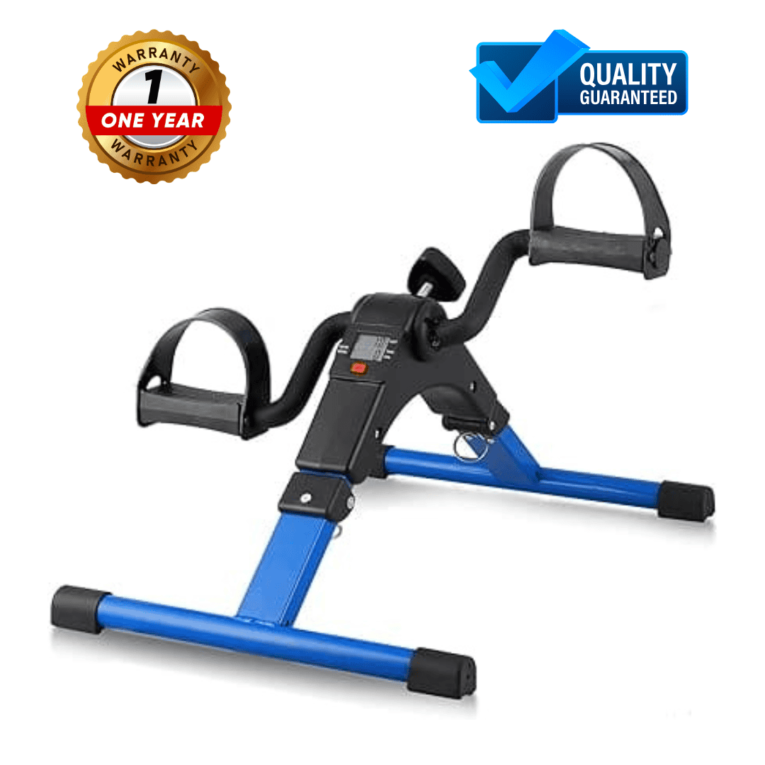FOLDING PEDAL EXERCISER, MINI ARM LEG UNDER DESK EXERCISE BIKE FOOT HAND PEDDLER MACHINE