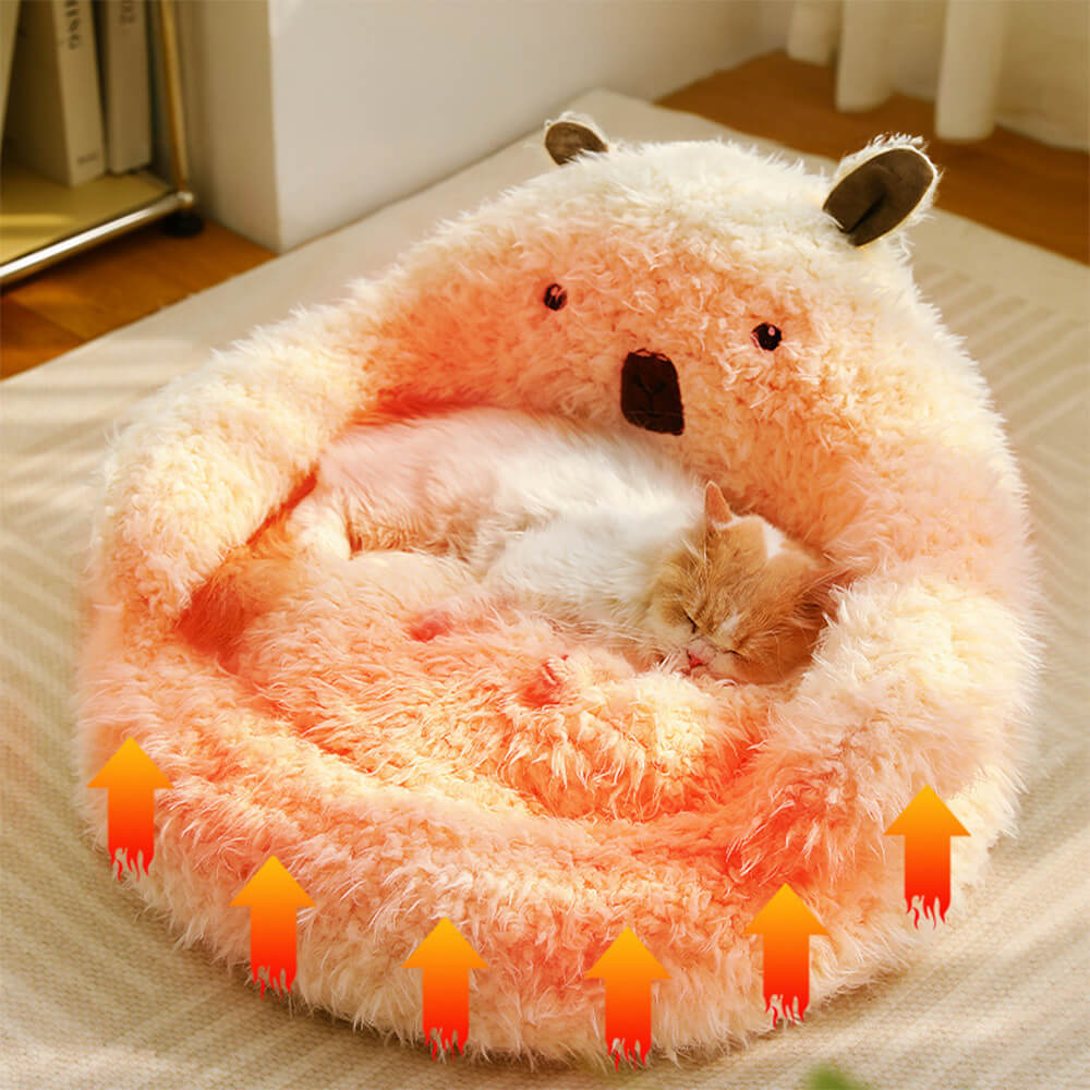 Alpaca Shaped Fluffy Plush Warm Removable Dog & Cat Bed