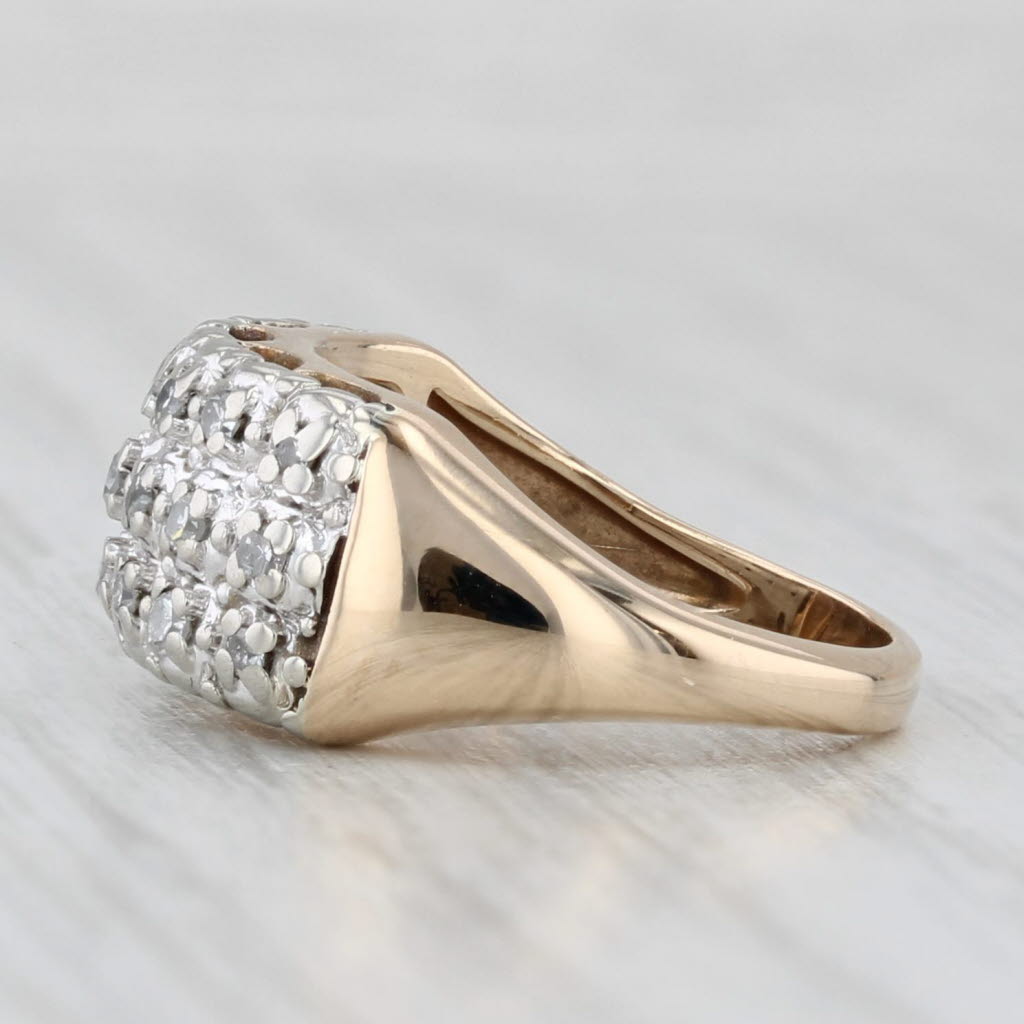 Vintage 0.25ctw Pave Diamond Ring 14k Yellow Gold Size 3.5