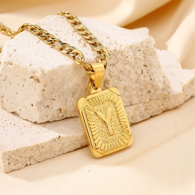 Casual Minimalist Letter 304 Stainless Steel 18K Gold Plated Pendant Necklace