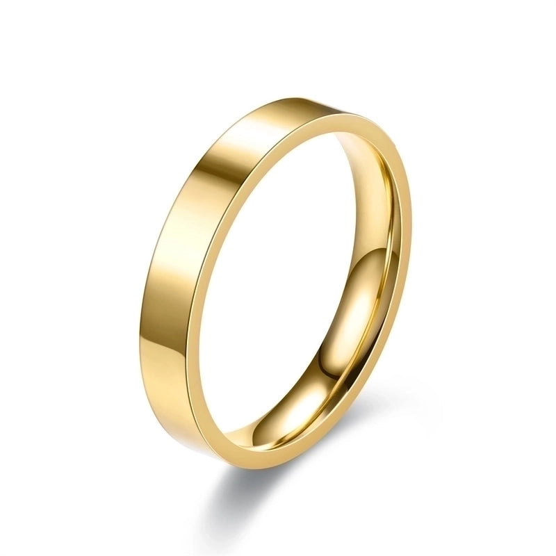 Exhibition Couple Ornament Simple 4mm Flat Stainless Steel Glossy Ring Titanium Steel Couple Ring Hand Jewelry Ornament