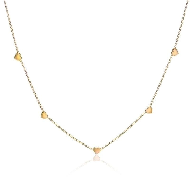 Minimalist Heart Shape 201 Stainless Steel Plating Stainless Steel Necklaces