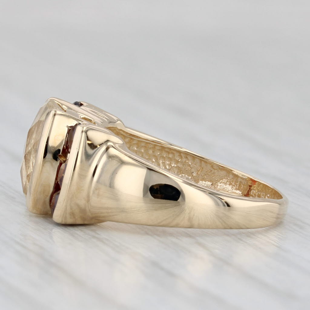 2.71ctw Labradorite Garnet Ring 14k Yellow Gold Size 4.75