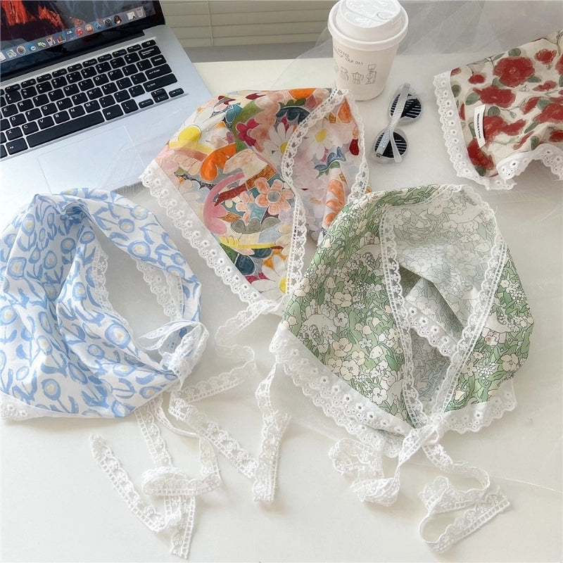 Women's Cute Sweet Lace Cotton And Linen Kerchief