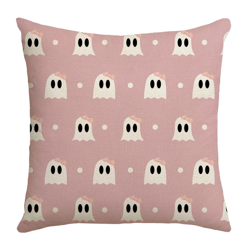 Halloween  Pumpkin Letter Ghost Linen Pillow Cases Couch & Sofa Decor