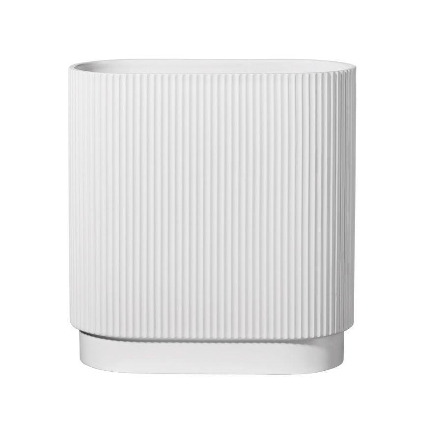 Art Deco Lines Vase Medium - White