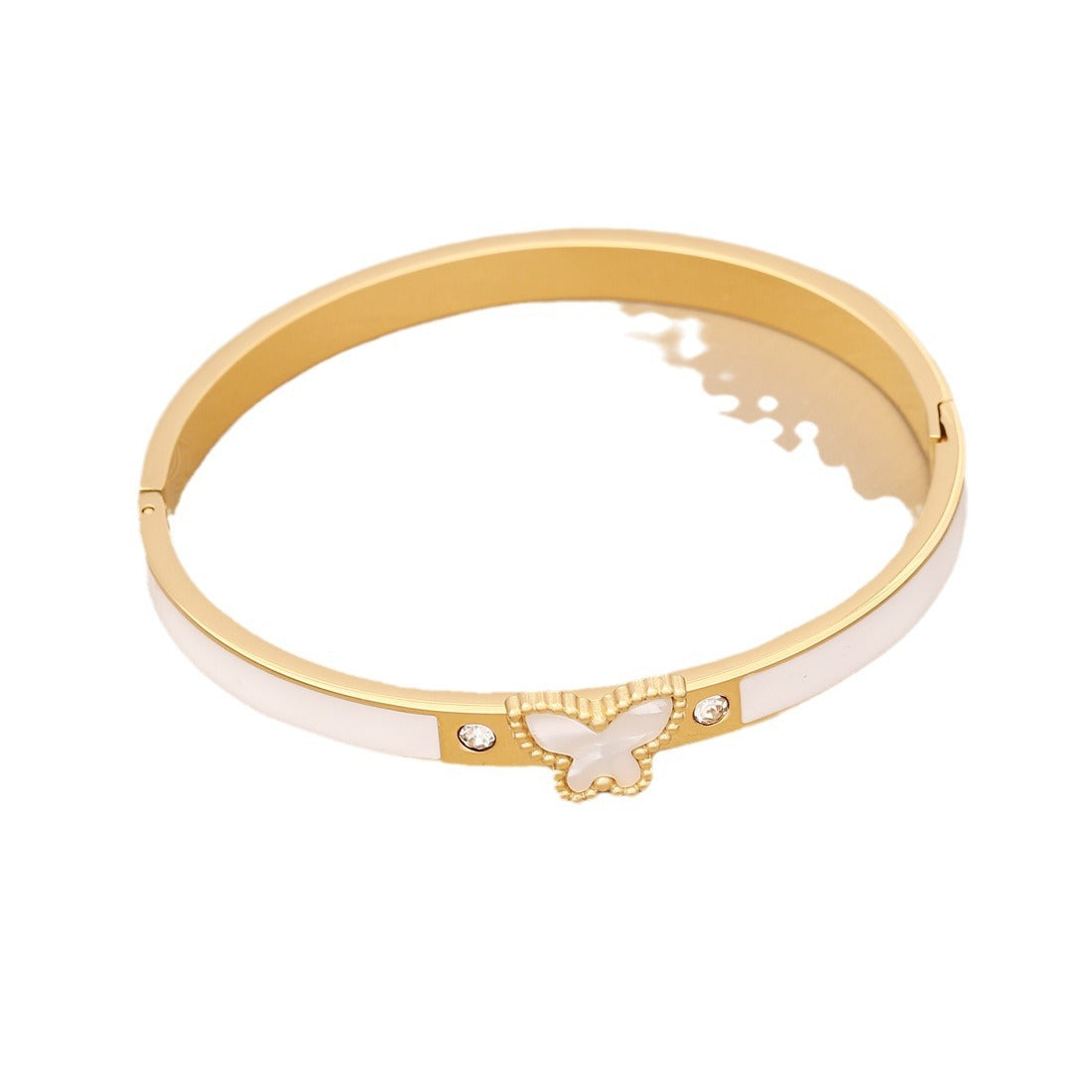 Fashion Butterfly Stainless Steel Oil Dripping Bangles