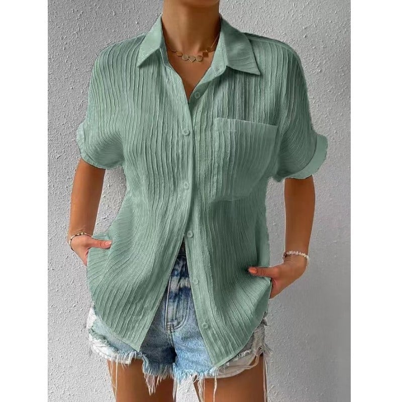 🔥2024 HOT VENTA-49% OFF🔥Blusa Holgada Informal Con Botones Y Cuello Camisero