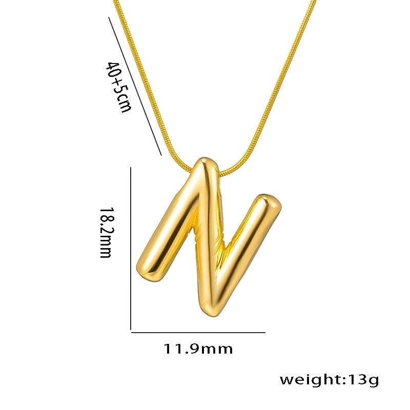 Titanium Steel Minimalist Letter Plating Pendant Necklace