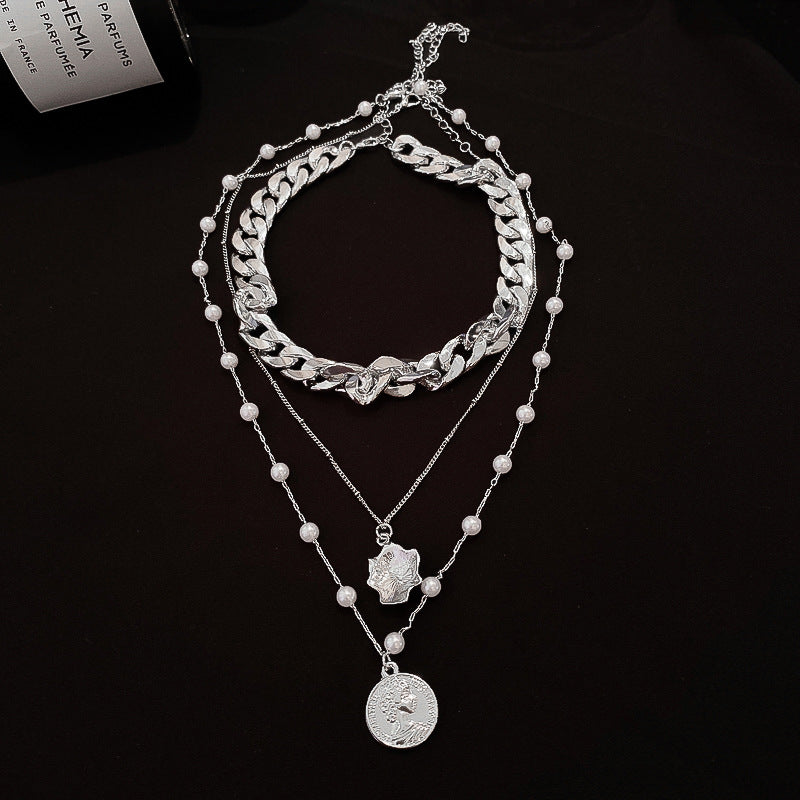 Three-layer chain necklace KF81653