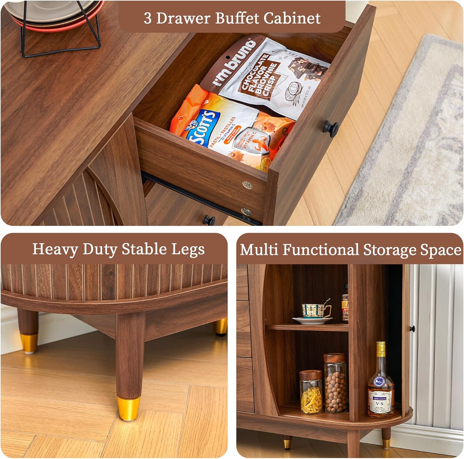 55inch Sideboard Buffet Cabinet with Drawer